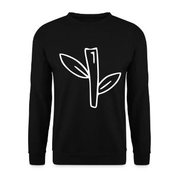 Plant drawing nature sketch white - Unisex Sweatshirt - black - Front - Alina (178cm) & Michal (187cm)