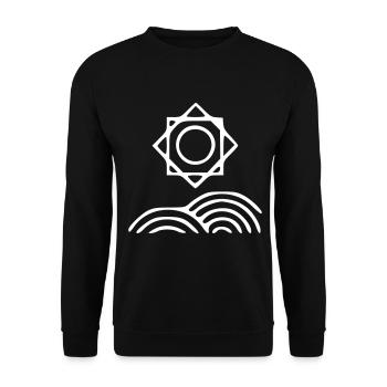 Plant drawing nature sketch white - Unisex Sweatshirt - black - Front - Alina (178cm) & Michal (187cm)