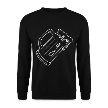 Beer Drawing Party Celebrate White - Unisex Sweatshirt - black - Front - Alina (178cm) & Michal (187cm)