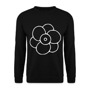 Dessin de fleur nature croquis blanc - Sweat-shirt Unisexe - noir - Devant - Alina (178cm) & Michal (187cm)