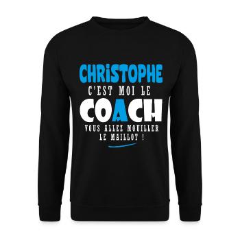 Chrsitophe coach prénom christophe - Sweat-shirt Unisexe - noir - Devant - Alina (178cm) & Michal (187cm)