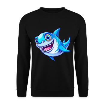 Requin mignon - Sweat-shirt Unisexe - noir - Devant - Alina (178cm) & Michal (187cm)