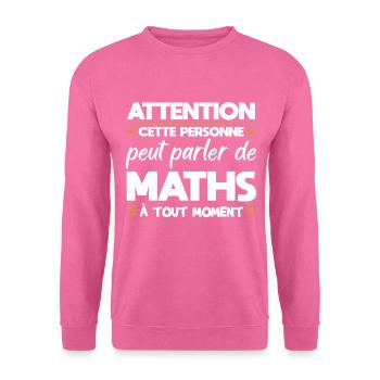 Mathématicien prof de maths mathématique cadeau - Sweat-shirt Unisexe - rose - Devant