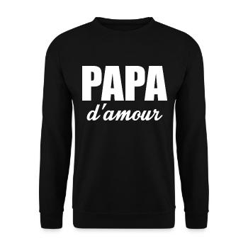 Papa d'Amour Fils & Fille - Sweat-shirt Unisexe - noir - Devant - Alina (178cm) & Michal (187cm)