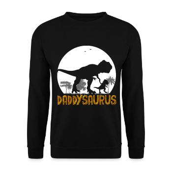 daddysaurus drôle papa dinosaure et fils ou fille - Sweat-shirt Unisexe - noir - Devant - Alina (178cm) & Michal (187cm)