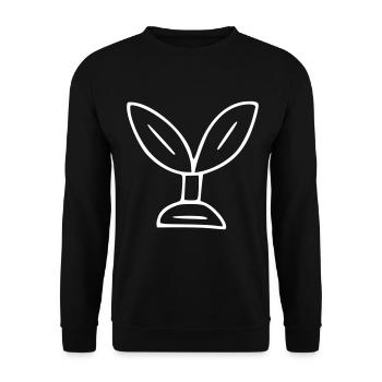 Plant drawing nature sketch white - Unisex Sweatshirt - black - Front - Alina (178cm) & Michal (187cm)