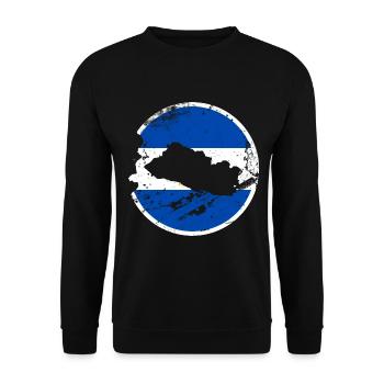 El Salvador Vintage Carte Drapeau Salvadorien - Sweat-shirt Unisexe - noir - Devant - Alina (178cm) & Michal (187cm)