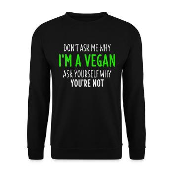 Vegan TShirt Vegan Vegan Cadeau environnemental - Sweat-shirt Unisexe - noir - Devant - Alina (178cm) & Michal (187cm)