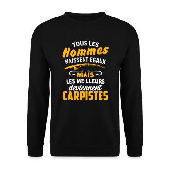Tous les hommes naissent égaux Meilleurs Carpistes - Sweat-shirt Unisexe - noir - Devant - Alina (178cm) & Michal (187cm)