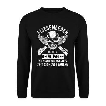 Fliesenleger Fliesen Handwerker Arbeit Kollege - Unisex Pullover - Schwarz - Vorne - Alina (178cm) & Michal (187cm)