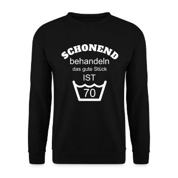 70 geburtstag 70 Jahre 70er siebzig Geschenk - Unisex Pullover - Schwarz - Vorne - Alina (178cm) & Michal (187cm)