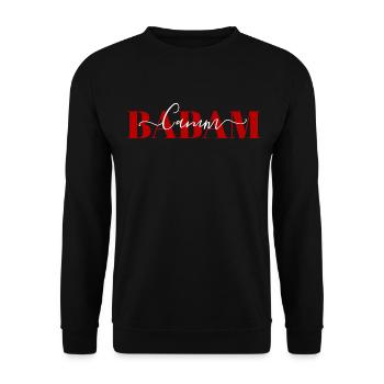 BABA CANIM BABAM BABALAR GÜNÜ HEDIYESI DOGUM GÜNÜ - Unisex Pullover - Schwarz - Vorne - Alina (178cm) & Michal (187cm)