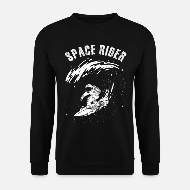 Surfender Astronaut Space Rider - Unisex Pullover - Schwarz
