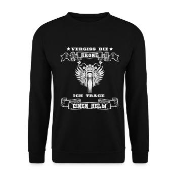 Motorrad Helm Motorradfahrer Biker Geschenk - Unisex Pullover - Schwarz - Vorne - Alina (178cm) & Michal (187cm)