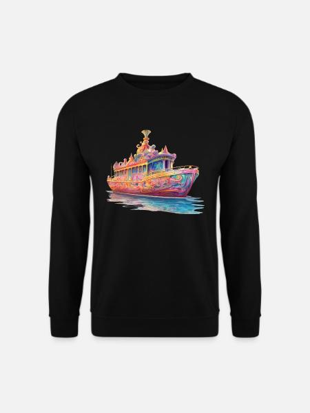 Psychedelic Odyssey Dream Boat - Unisex Sweatshirt - black
