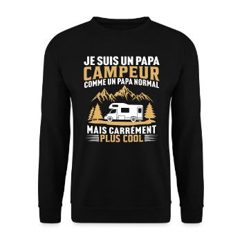 je suis un papa campeur t-shirt camping-car - Sweat-shirt Unisexe - noir - Devant - Alina (178cm) & Michal (187cm)