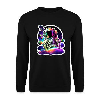 Psychedelic Astronaut I - Unisex Pullover - Schwarz - Vorne - Alina (178cm) & Michal (187cm)