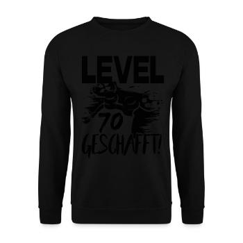 Geburtstag 70 Jahre Gamer Gaming Konsole Level - Unisex Pullover - Schwarz - Vorne - Alina (178cm) & Michal (187cm)