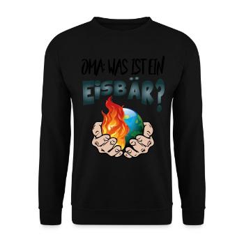 Klimawandel Klimakatastrophe Meer Eisbären - Unisex Pullover - Schwarz - Vorne - Alina (178cm) & Michal (187cm)