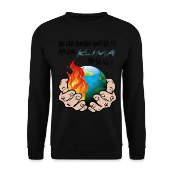 Klimawandel Klimakatastrophe CO2 tun nix - Unisex Pullover - Schwarz - Vorne - Alina (178cm) & Michal (187cm)