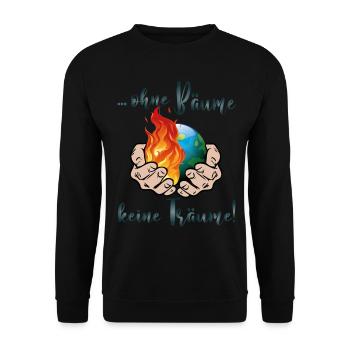 Klimawandel Ohne Bäume keine Träume - Unisex Pullover - Schwarz - Vorne - Alina (178cm) & Michal (187cm)