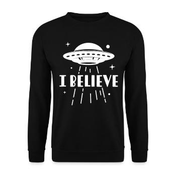 Je crois - Sweat-shirt Unisexe - noir - Devant - Alina (178cm) & Michal (187cm)