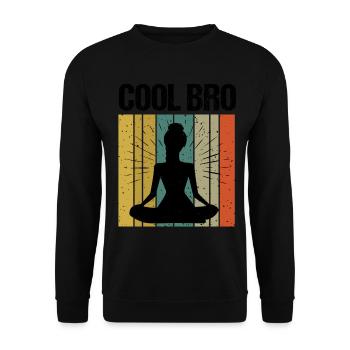 Sprüche Yoga Frau Cool Bro Bruder - Unisex Pullover - Schwarz - Vorne - Alina (178cm) & Michal (187cm)