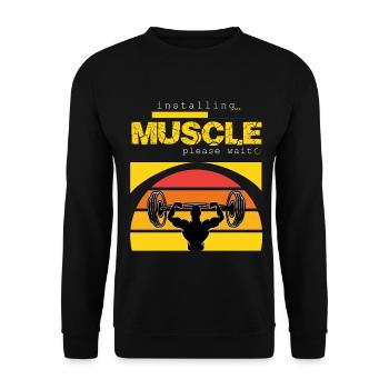 Bodybuilding Hantel Muskel aufbauen Training - Unisex Pullover - Schwarz - Vorne - Alina (178cm) & Michal (187cm)