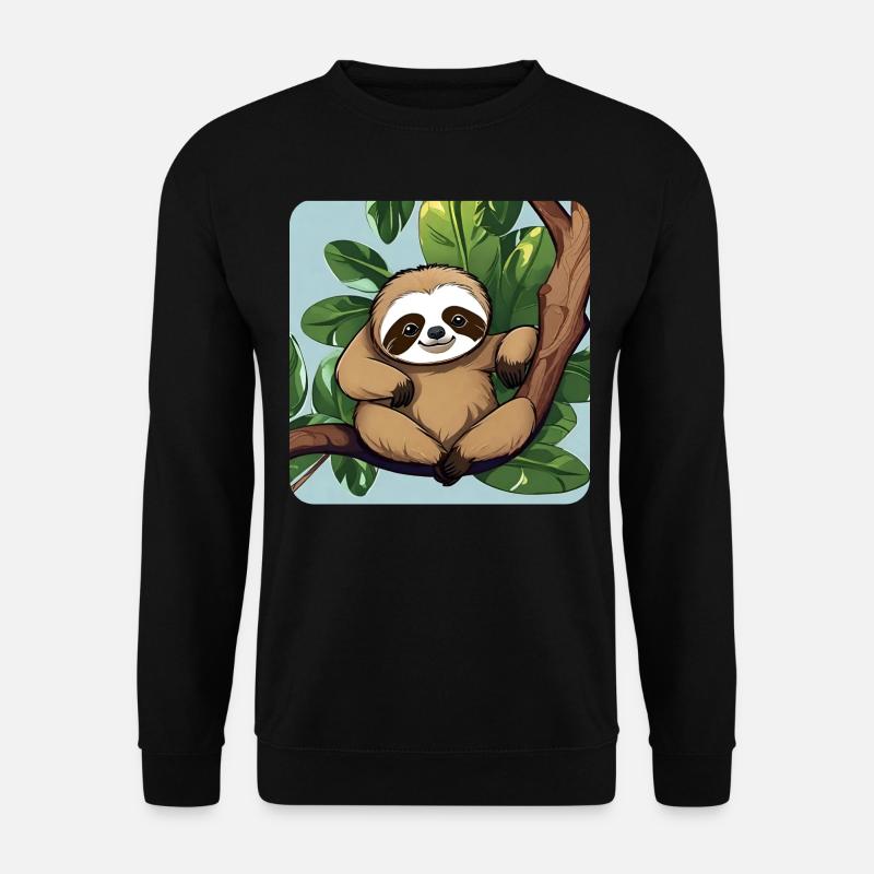 Cute sloth chilling - Unisex Sweatshirt - black