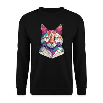 Polygon Cat - Unisex Sweatshirt - black - Front - Alina (178cm) & Michal (187cm)