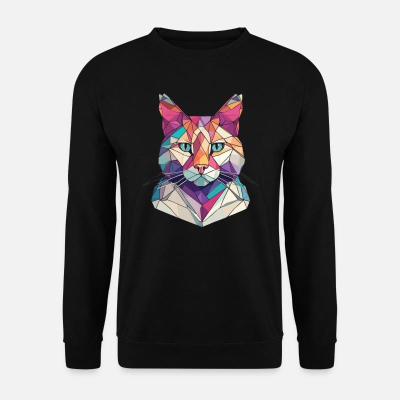 Polygon Cat - Unisex Pullover - Schwarz