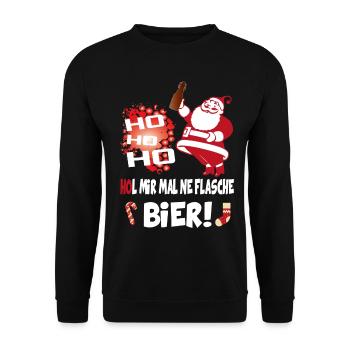 Weihnachten Christmas Bier Saufen Party Truppe - Unisex Pullover - Schwarz - Vorne - Alina (178cm) & Michal (187cm)