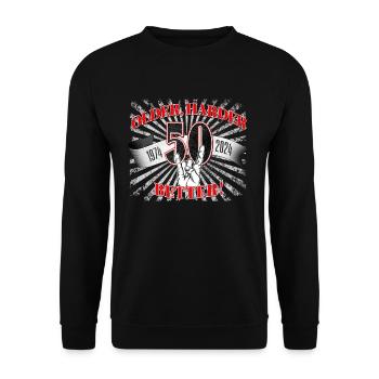 50th birthday of a metal fan and rocker - Unisex Sweatshirt - black - Front - Alina (178cm) & Michal (187cm)