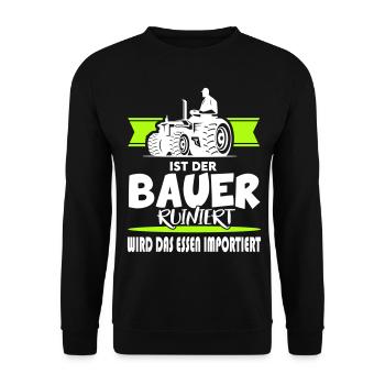 Ist der Bauer ruiniert Demostration Protest - Unisex Pullover - Schwarz - Vorne - Alina (178cm) & Michal (187cm)