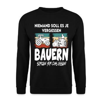 Bauern sorgen für das Essen Protest - Unisex Pullover - Schwarz - Vorne - Alina (178cm) & Michal (187cm)