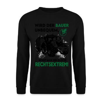 Bauern Proteste Demostration Politik Rechtsextrem - Unisex Pullover - Schwarz - Vorne - Alina (178cm) & Michal (187cm)