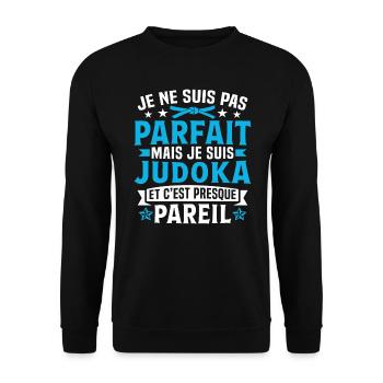 judoka et c'est presque pareil - Sweat-shirt Unisexe - noir - Devant - Alina (178cm) & Michal (187cm)