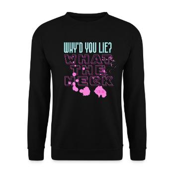 What The Heck - Unisex Pullover - Schwarz - Vorne - Alina (178cm) & Michal (187cm)