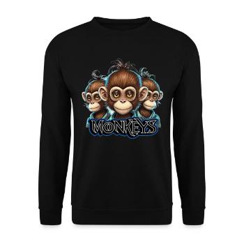 Monkeys 1 - Unisex Sweatshirt - black - Front - Alina (178cm) & Michal (187cm)