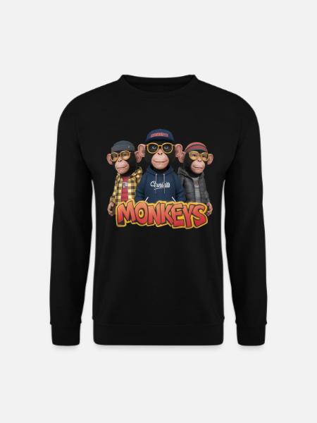 Monkeys 6 - Sweat-shirt Unisexe - noir