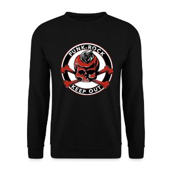 Draußen halten - Unisex Pullover - Schwarz - Vorne - Alina (178cm) & Michal (187cm)