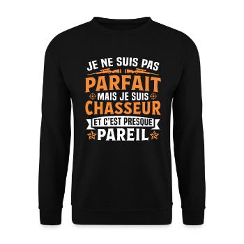 je suis chasseur - Sweat-shirt Unisexe - noir - Devant - Alina (178cm) & Michal (187cm)