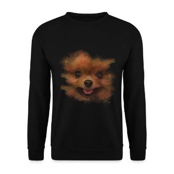 Face Shirt Pomeranian Miniature Spitz & Accessoires - Sweat-shirt Unisexe - noir - Devant - Alina (178cm) & Michal (187cm)