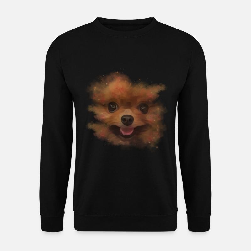 Gesicht Pomeranian Zwergspitz Shirt & Accessoires - Unisex Pullover - Schwarz