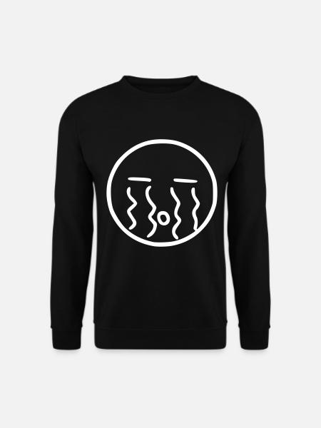 Emoji cry sketch white - Unisex Sweatshirt - black
