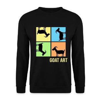 Popart de chèvre Posture de traction de chèvre « goat-art » - Sweat-shirt Unisexe - noir - Devant - Alina (178cm) & Michal (187cm)