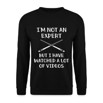 Billard Queue Im Not An Expert Funny 8 Ball Pool - Unisex Pullover - Schwarz - Vorne - Alina (178cm) & Michal (187cm)