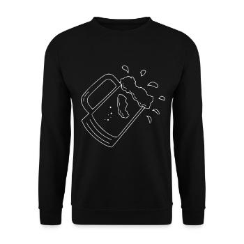 Beer Drawing Party Celebrate White - Unisex Sweatshirt - black - Front - Alina (178cm) & Michal (187cm)