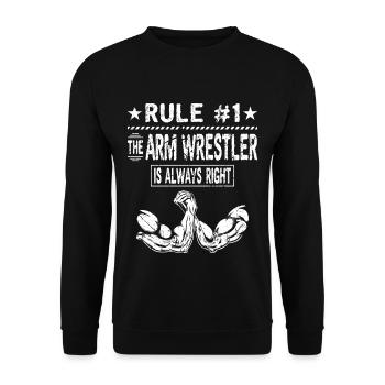 Armdrücken Der Armwrestler Armwrestling - Unisex Pullover - Schwarz - Vorne - Alina (178cm) & Michal (187cm)