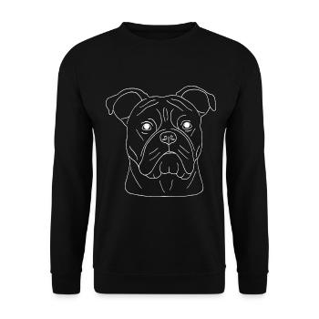 Old English Bulldog - Unisex Pullover - Schwarz - Vorne - Alina (178cm) & Michal (187cm)